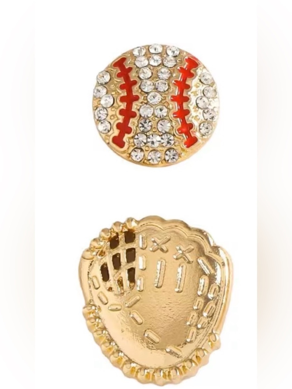 Crystal Baseball & Glove earrings